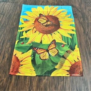 Evergreen enterprises sunflowers and butterflies summer garden flag